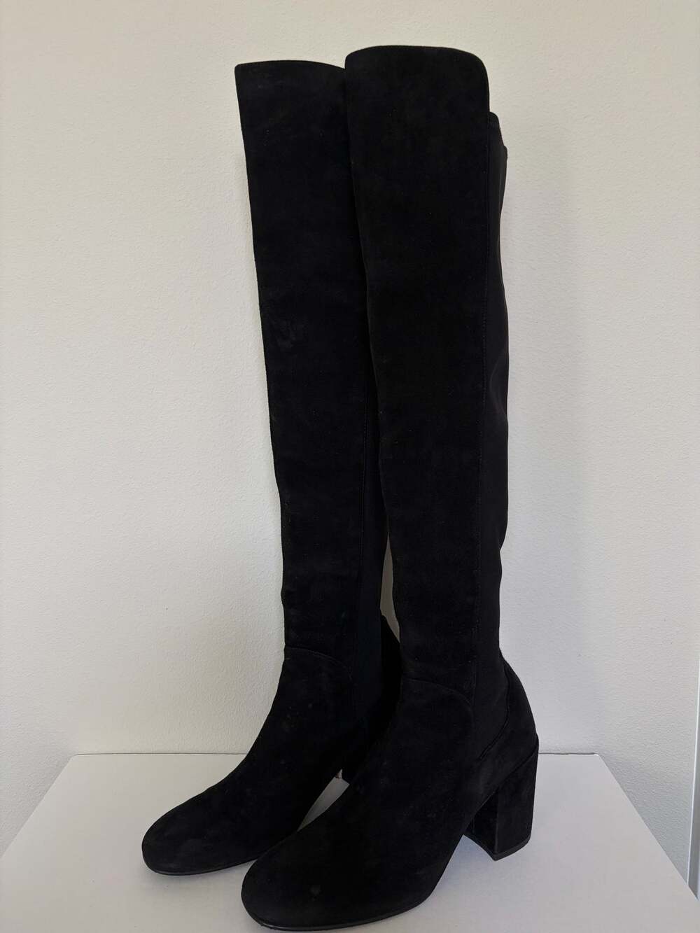 Stuart Weitzman Black 5050 Suede Over the Knee Heeled Boots (37.5)